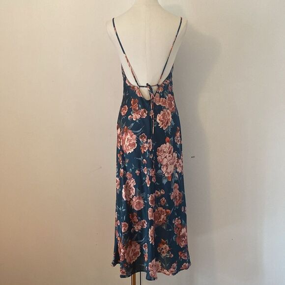 Intimately Free People Easy To Love Slip Dress Teal Floral Size Extra Small - Picture 9 of 14